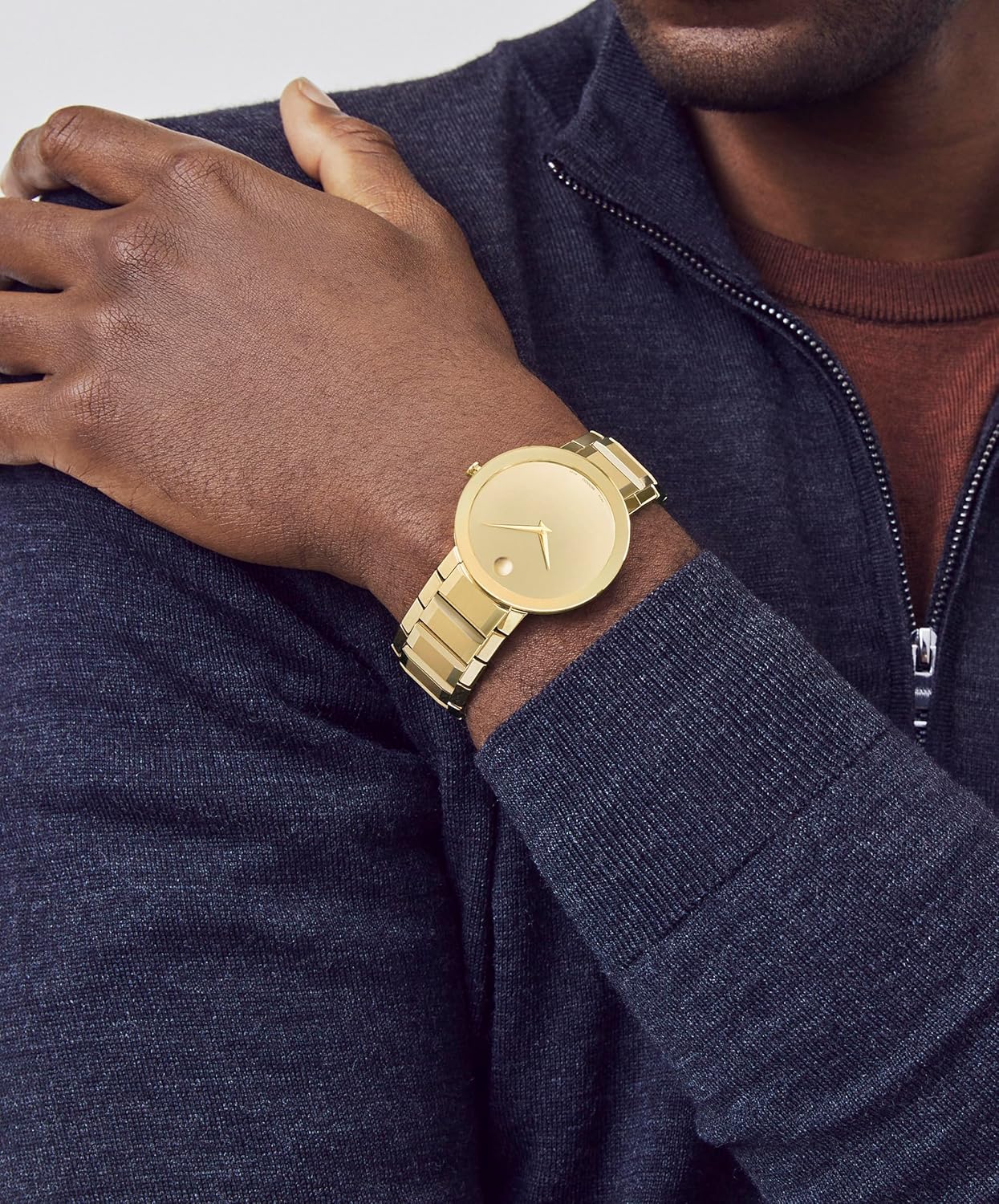 Movado Sapphire Men's Watch - Swiss Quartz Movement, Stainless Steel Link Bracelet - 3 ATM Water Resistance - Luxury Fashion Timepiece for Him - 39mm