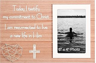 Christening Photo Frame Present-Adult Baptism Gift-Teen Baptism Gift-Today I Testify My Commitment to Christ,