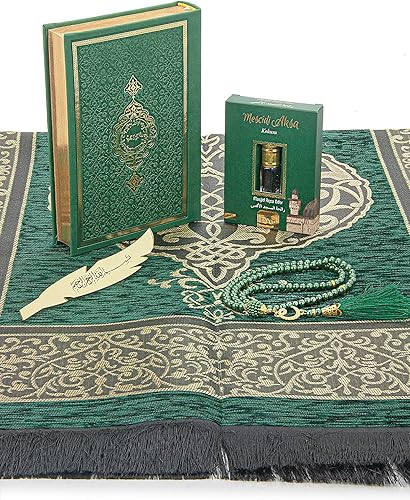 Miniatura 4 de ihvan online Juego de regalo de oración para hombres y mujeres, alfombra de oración musulmana, tapete de salah, cuentas Taasbih, Sagrado Corán