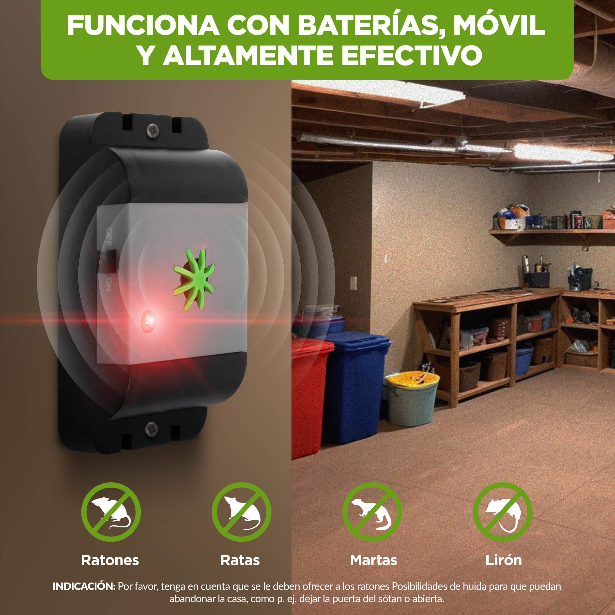 ISOTRONIC Repelente Ultrasónico para Ratones y Ratas — Dispositivo para Ático, Sótano y Garaje — Sin Veneno ni Trampas — Alcance Efectivo 40 m² — Defensa para Interiores (3 Unidades)