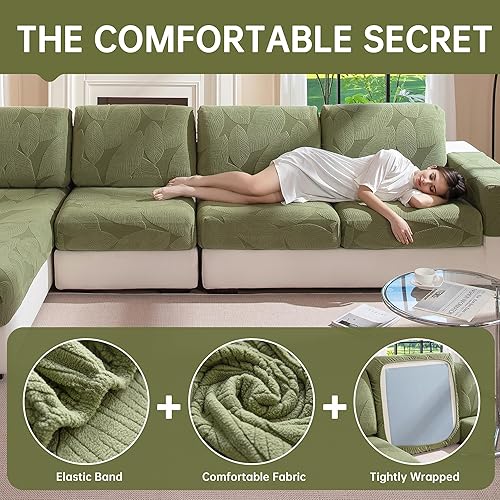 Miniatura 4 de Fundas de sofá para sofá seccional, fundas de cojín suaves y elásticas lavables para sofá en forma de L, fundas antideslizantes para decoración de