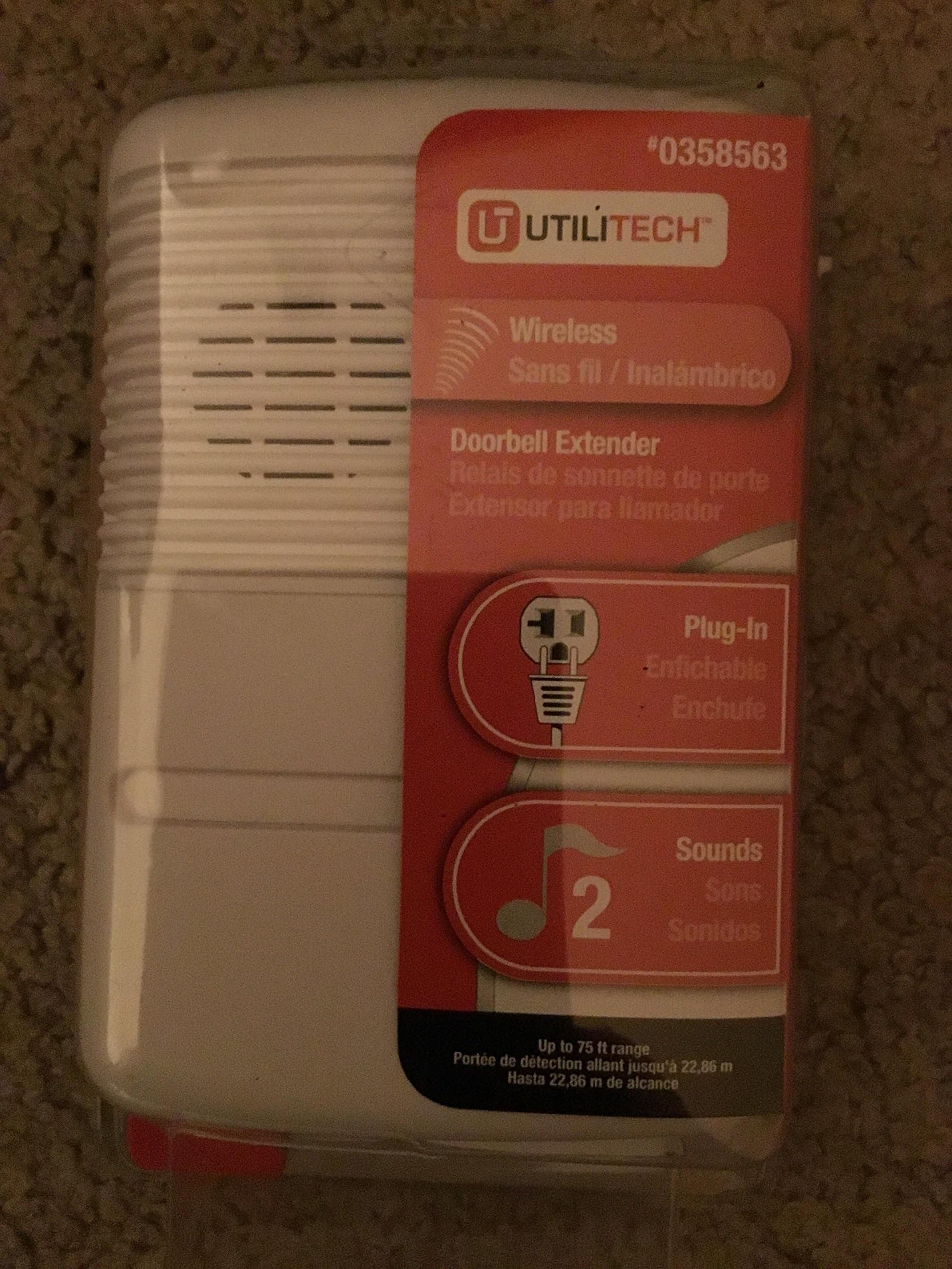 UtiliTECH Wireless Doorbell Extender Plug in 2 sound