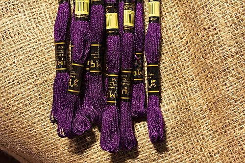 Miniatura 114 de Paquete de 12 hilos de bordado de alta calidad, madejas de 100% algodón egipcio de alta calidad, hilo de bordado de punto de cruz, algodón trenzado