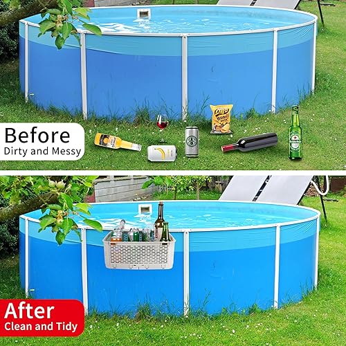 Miniatura 6 de Cesta de almacenamiento extra grande junto a la piscina, cesta de almacenamiento para piscina sobre el suelo, accesorios de almacenamiento para la