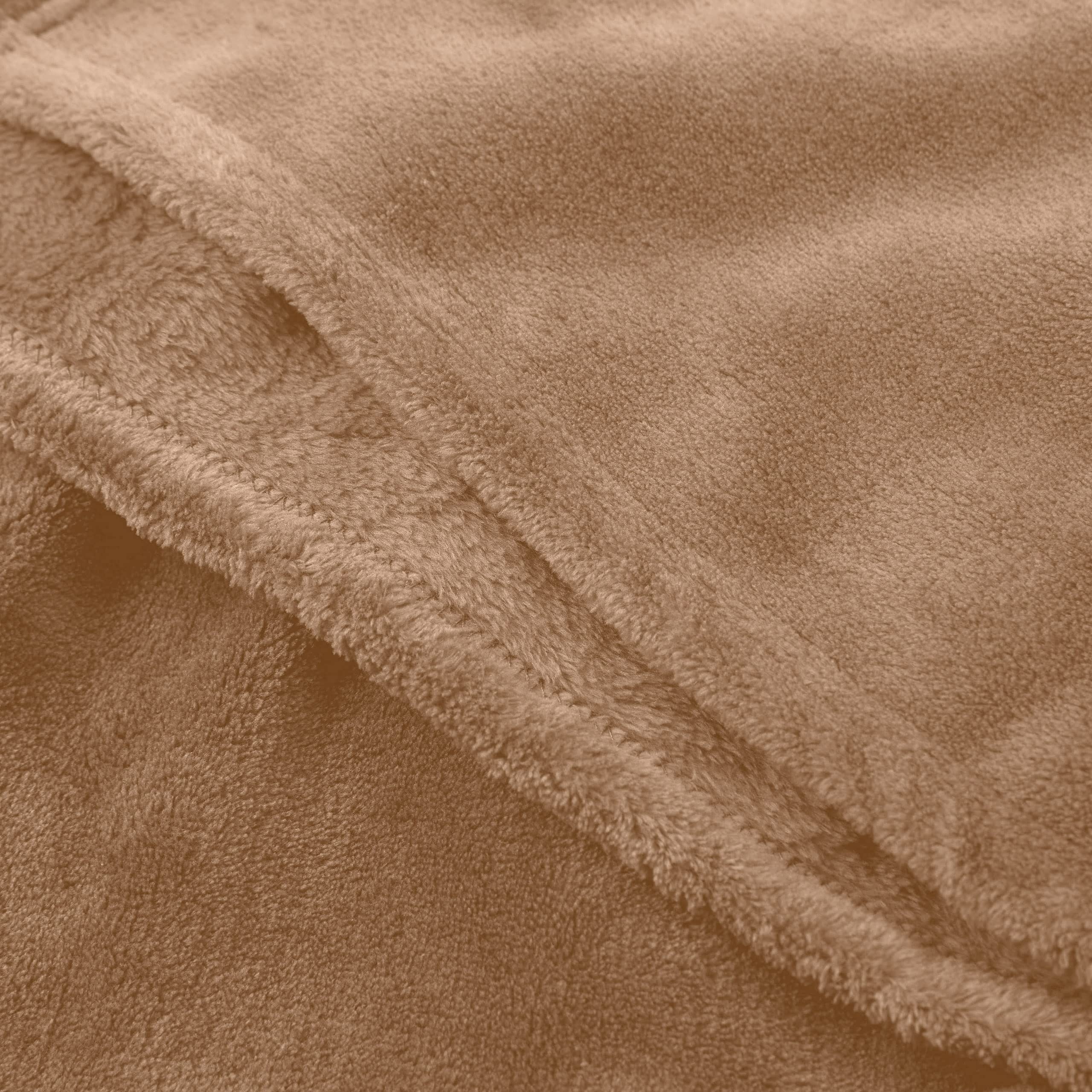 Lumaland Deken, warme en ademende bankdeken, 220 x 240 cm, wollige woondeken & reisdeken van coral fleece, zachte bankdeken & sprei, pluche tv-bankdeken & sprei, lichtbruin