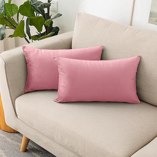 Vista 38 de NiNi ALL Fundas de almohada decorativas de terciopelo suaves para sofá, dormitorio, sala de estar, exteriores, paquete de 2 unidades, 18 x 18 Aqua