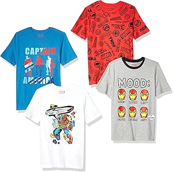 Amazon Essentials Disney | Marvel | Star Wars | Frozen Boys and Toddlers' Short-Sleeve T-Shirts (Previously Spotted Zebra)