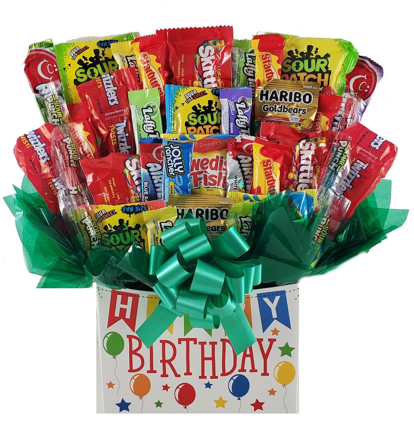 Tart and Sour candy bouquet gift basket box (Birthday