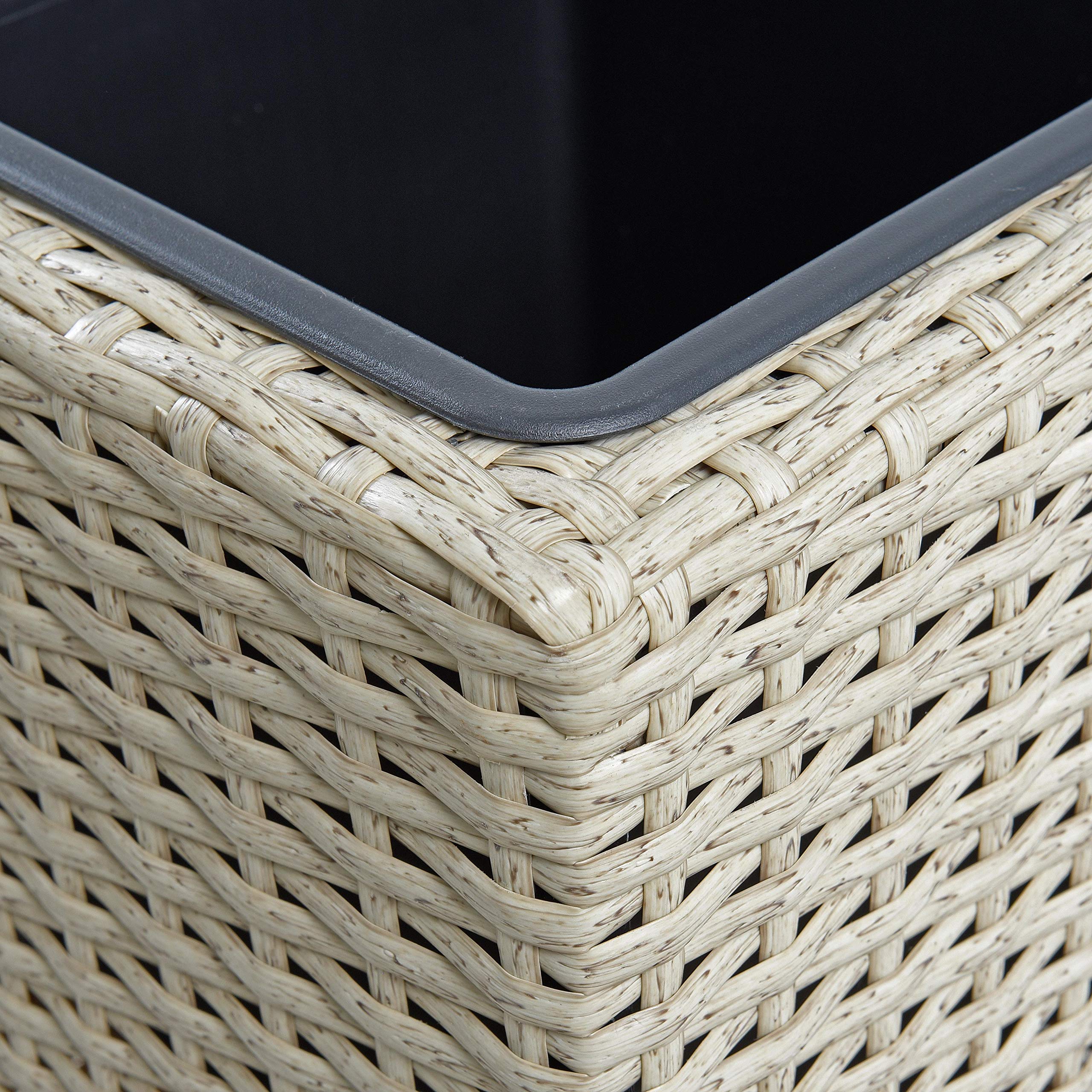 ESTEXO Polyrattan Blumentopf Übertopf Pflanztopf Blumenkübel Rattan Pflanzkübel Topf (60 cm/Beige)
