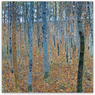 Gustav Klimt Art Prints - Beech Grove I - Canvas Wall Art Poster - Forest of Beech Trees Picture for Living Room, Bedroom Wall Decor - Unique Gift 12x12in/30x30cm