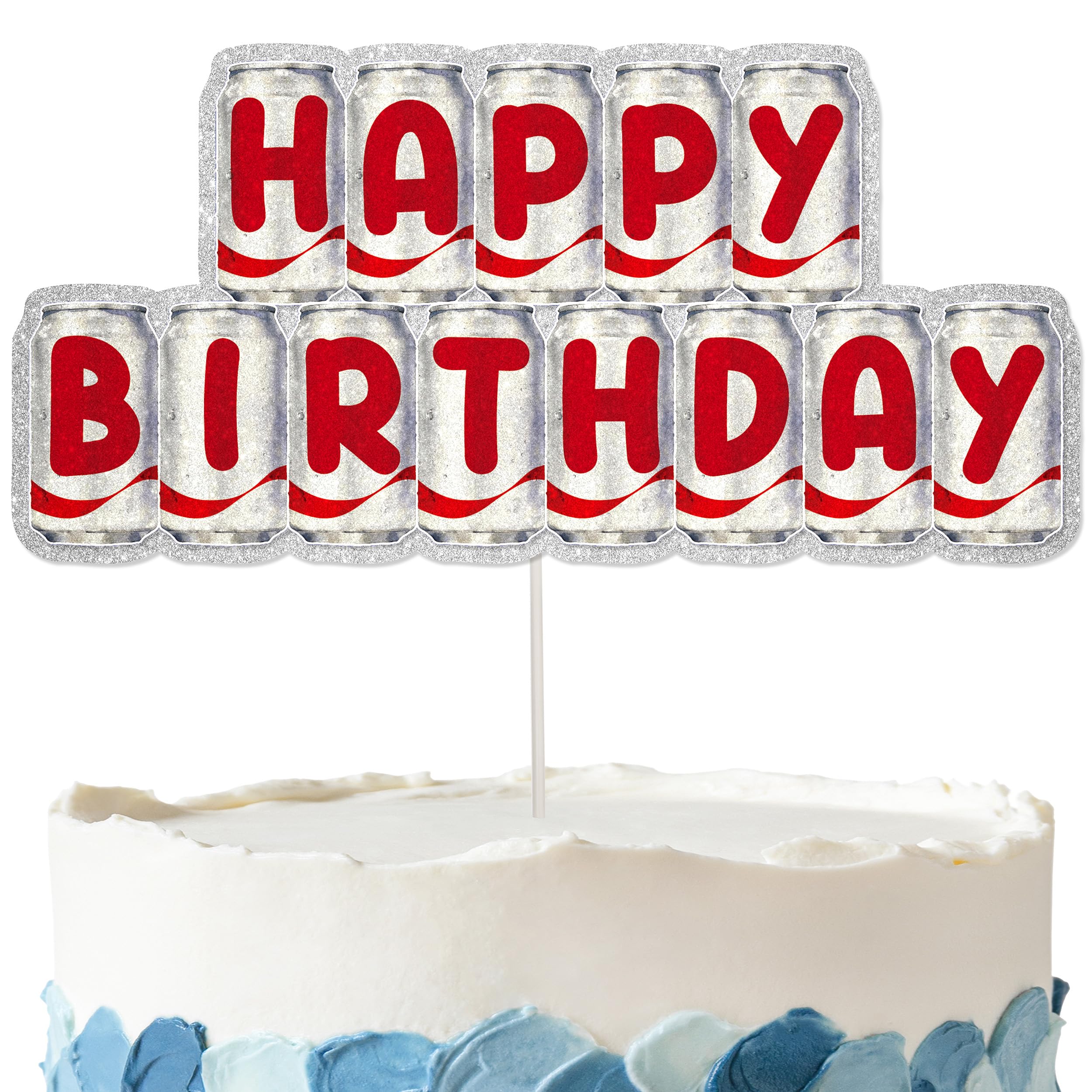 Diet Drink Birthday Cake Topper - Glitter Diet Drinks Decorations For Soda Bottle Birthday Party Cake Décor