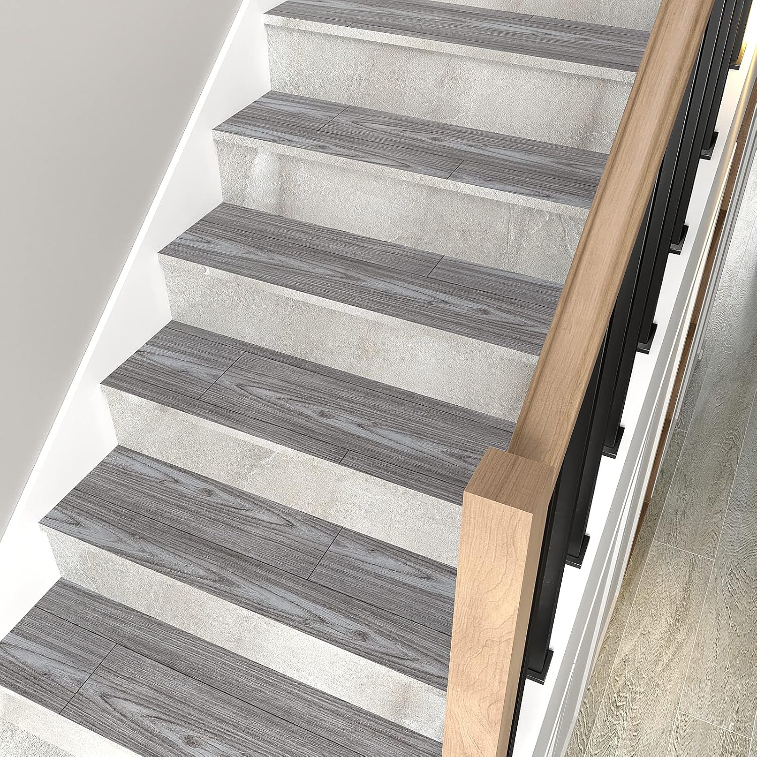 VEELIKE 6''x36'' Grey Oak Wood Vinyl Flooring Planks Peel and Stick Floor Tile Bathroom Waterproof Wood Look Vinyl Floor Tiles Grey Stick on Tile for Living Room Bedroom Kitchen (12-Pack, 18 Sq. Ft): Tools & Home Improvement