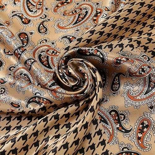 Miniatura 6 de RIIQIICHY - Pañuelo de cabeza para mujer, como bufanda de satén de seda para envolver el cabello por la noche, para usar como pañuelo cuadrado