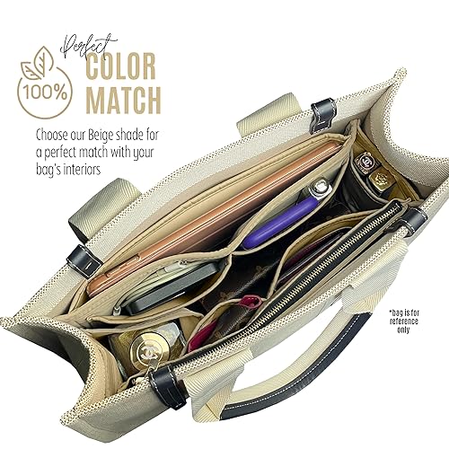 Miniatura 5 de Chloe Woody Tote Insert, Premium Nylon Chloe Woody Tote Bag Organizer Insert, Chloe Medium Woody Tote Bag Insert (For Large Woody, Beige)