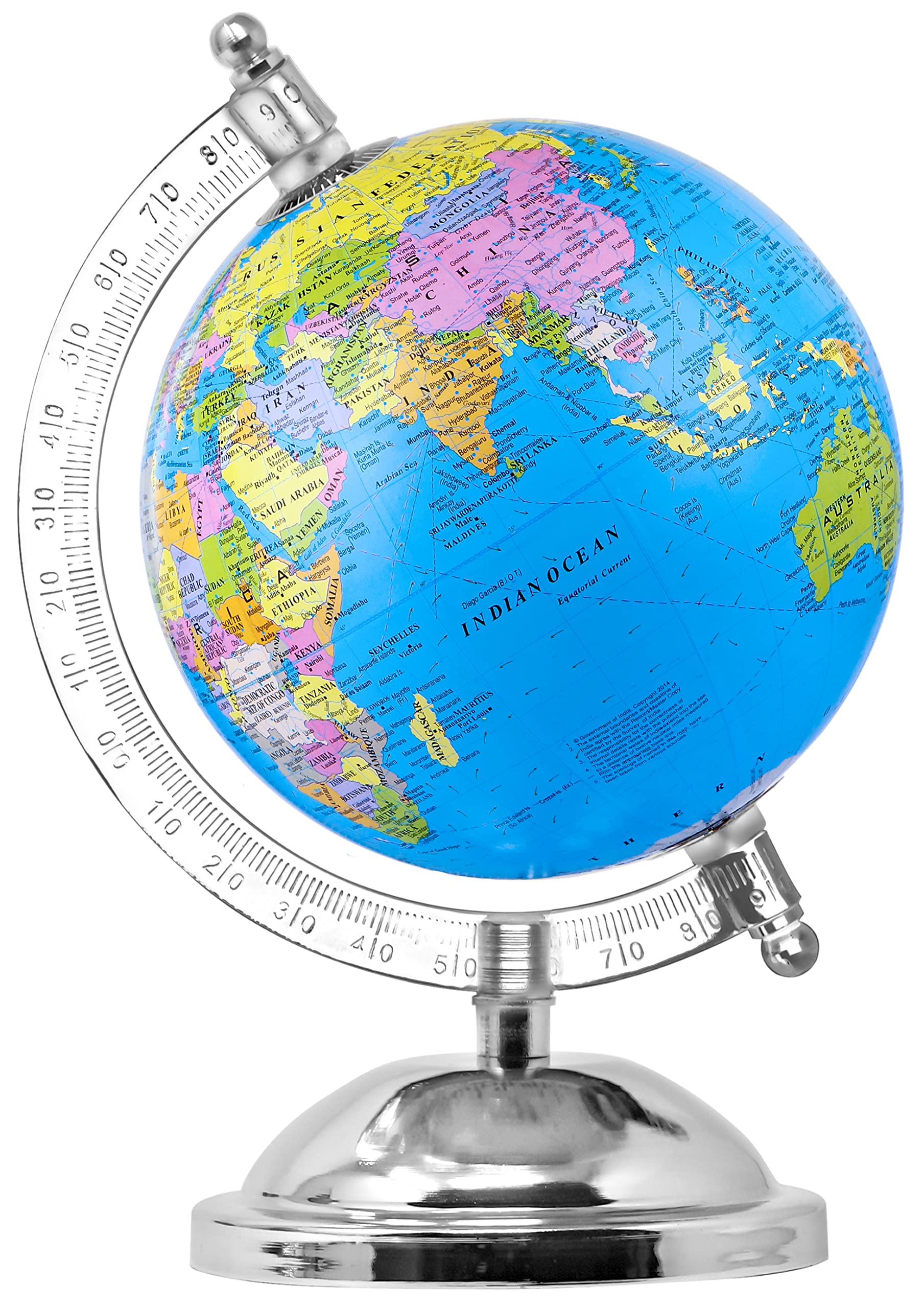 Educational Globe - 8 Inch Height Metal Base World Globe for Kids STEM STEAM Educational Globes - Ball Diameter 5Inch, Height 8 Inches (Pack of 1)