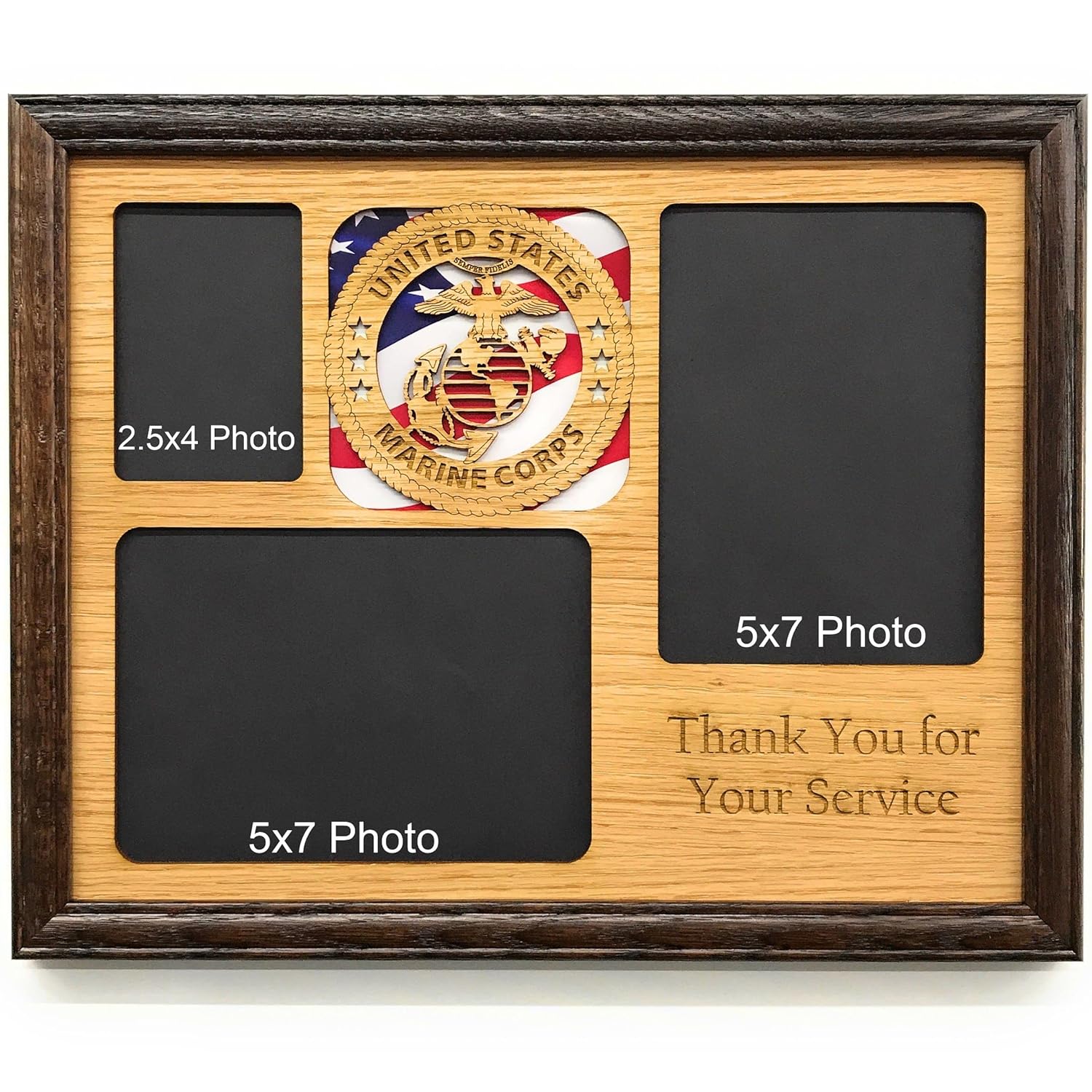 Amazon.com: US Marine Corps Picture Frame (11x14 Layout G, Dark