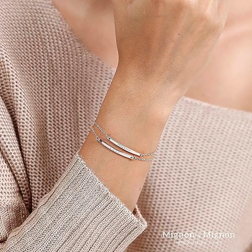 Miniatura 5 de Delicada barra pulsera de nombre Joyería con iniciales. Regalo perfecto.