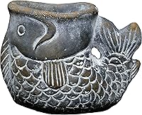 Classic Home & Garden Cement Buddies Largemouth Bass Planter - UV Coated Succulent Pot w/ Drain Plug, Small Bronze Indoor/Outdoor Decor