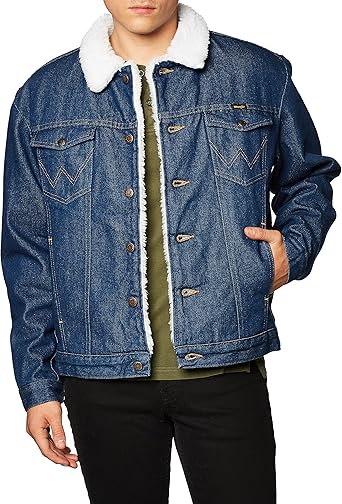 wrangler sherpa lined denim jacket