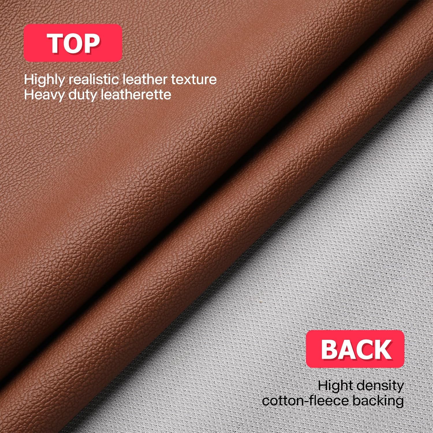 K-Musculo Vinyl Fabric, Marine Faux Leather Upholstery, for Upholstery Crafts, DIY Sewings, Sofa, Handbag, Earrings, Hair Bows Decorations (Brown 54'' X 108'' inch 3Yd)
