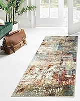 Vista 28 de Morebes Alfombra Moderna Abstracta para Pasillo, 2 x 7 Gris Alfombra de Pasillo Antideslizante para Cocina, Alfombra Lavable para Interiores