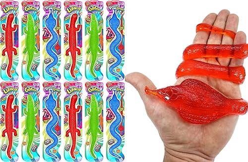 Miniatura 14 de JA-RU Juguete elástico adhesivo de serpiente gigante, lagarto y cocodrilo (paquete de 3) juguetes para aliviar el estrés para niños. Recuerdos