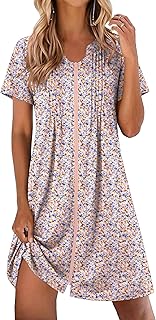 EKOUAER Women Zipper Robes Short Bathrobe Lightweight Mumu Duster House Coat with Pockets Soft