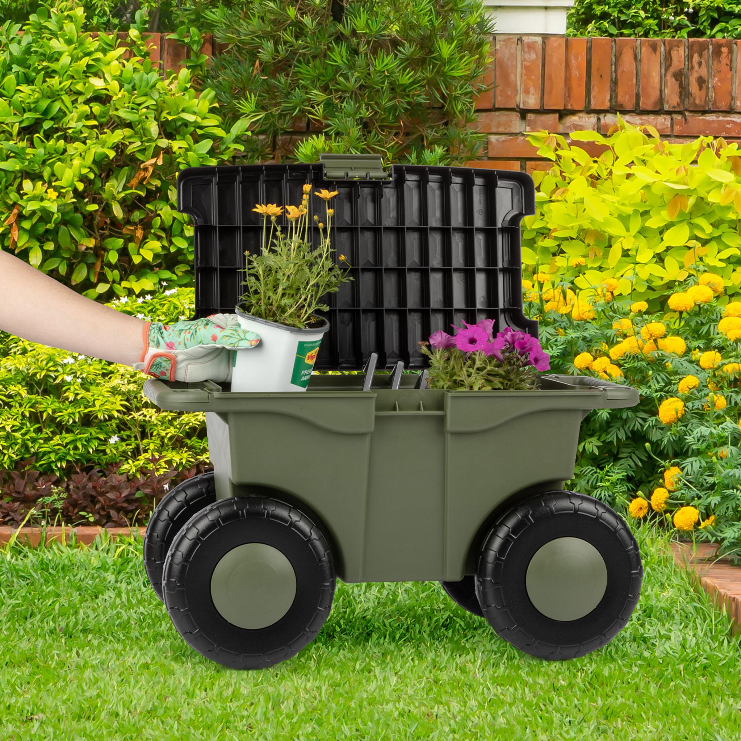 Garden Stools For Seniors Rolling Garden Cart With Seat Plastic