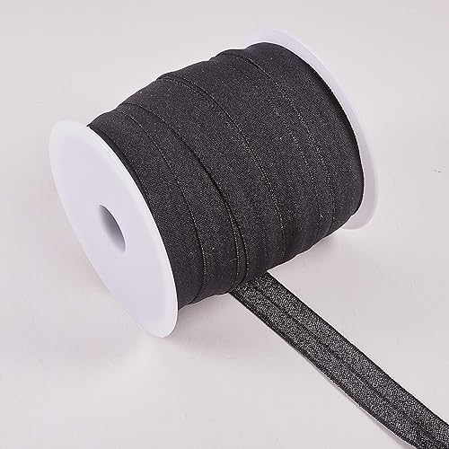 Miniatura 3 de BENECREAT Cinta elástica FOE elástica plegable negra de 30 yardas, 5/8 pulgadas, 0.591 in, para ligas para el cabello, lazos para el cabello
