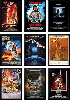 ArtDirect GalleryPack Set of 9 Wood Framed 13.5x9.5 1980's Movie Posters - Set 1
