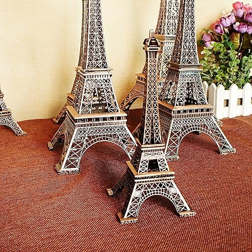 Miniatura 3 de Chinshwehaw Estatua de la Torre Eiffel, decoración de 7 pulgadas, aleación de metal, figura coleccionable, réplica de recuerdo, torre Eiffel
