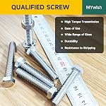 Mywish 660PCS M5 M6 M8 Bolt Screw Set, Assorted Hex Head Metric Bolt Assortment, 304 Stainless Steel, Bolts and Nuts Kit Flat & Spring Washers, Fully Thread