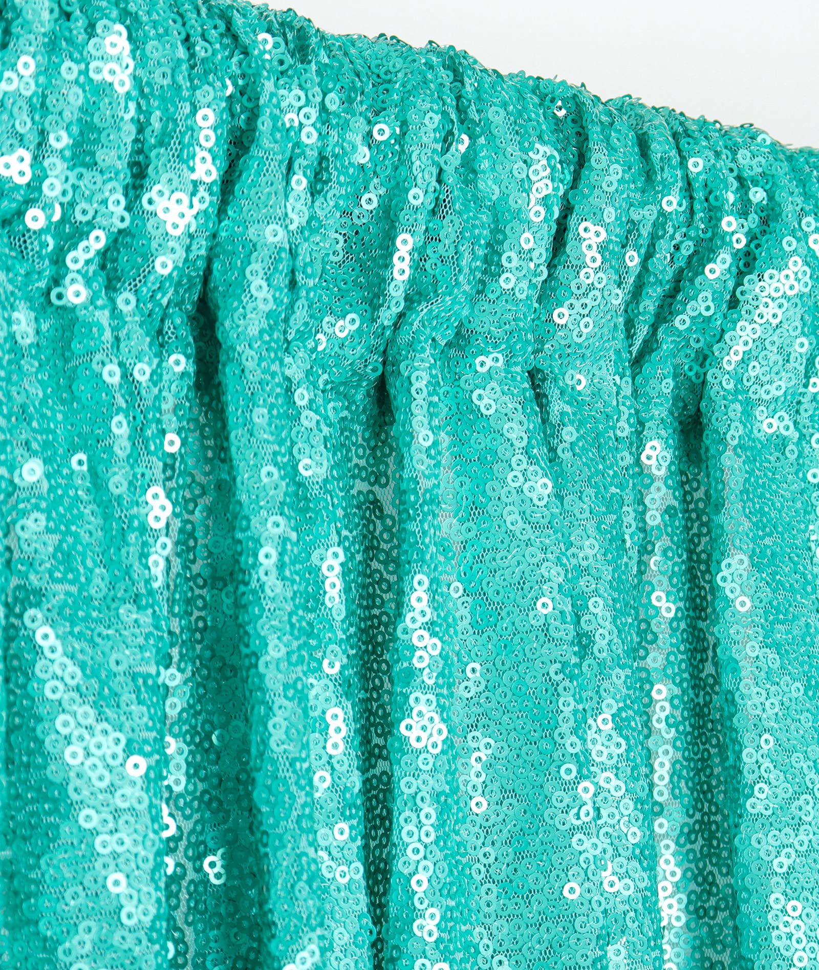 ShinyBeauty Teal Backdrop Curtain Sequin Photo Backdrop 5x9FT Shimmer Sequin Fabric Party Background for Easter, Christmas, Halloween Event