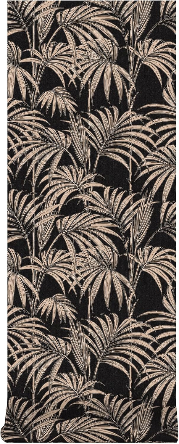 Graham & Brown Honolulu Gold Wallpaper, Black/Metallic