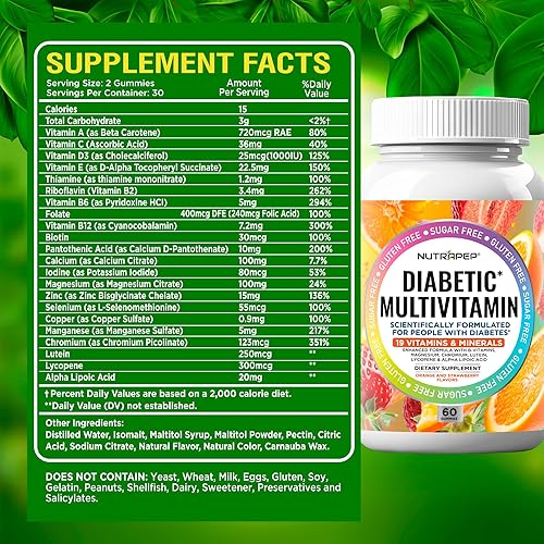 Miniatura 7 de Gomitas masticables multivitamínicas prémium para mujeres y hombres, suplemento sin azúcar y sin gluten, vitaminas, calcio, magnesio, zinc,