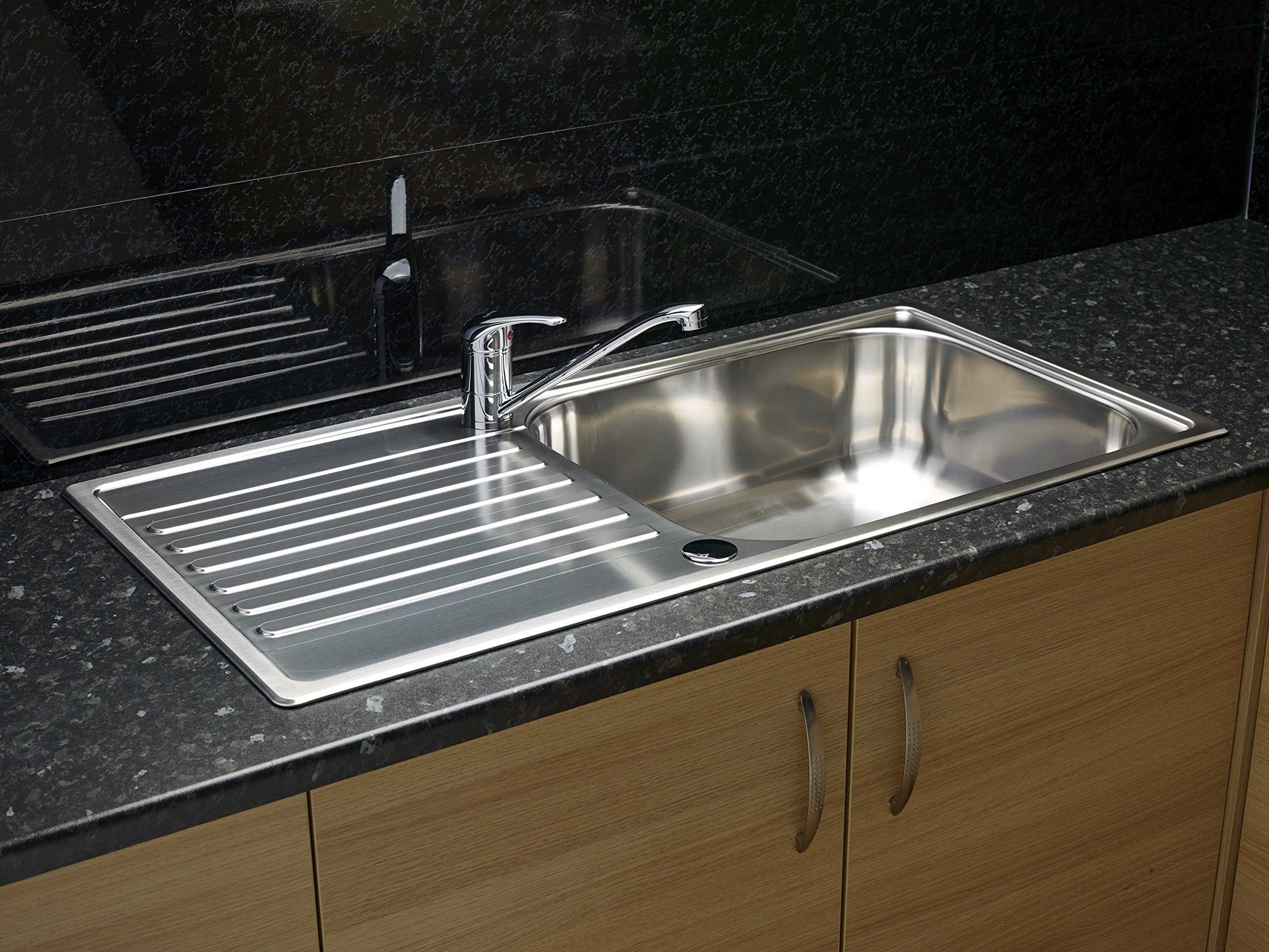 Reginox Minister Reversible 1 Bowl Inset Stainless Steel Kitchen Sink With Drainer1000 X 500mm from B&Q
