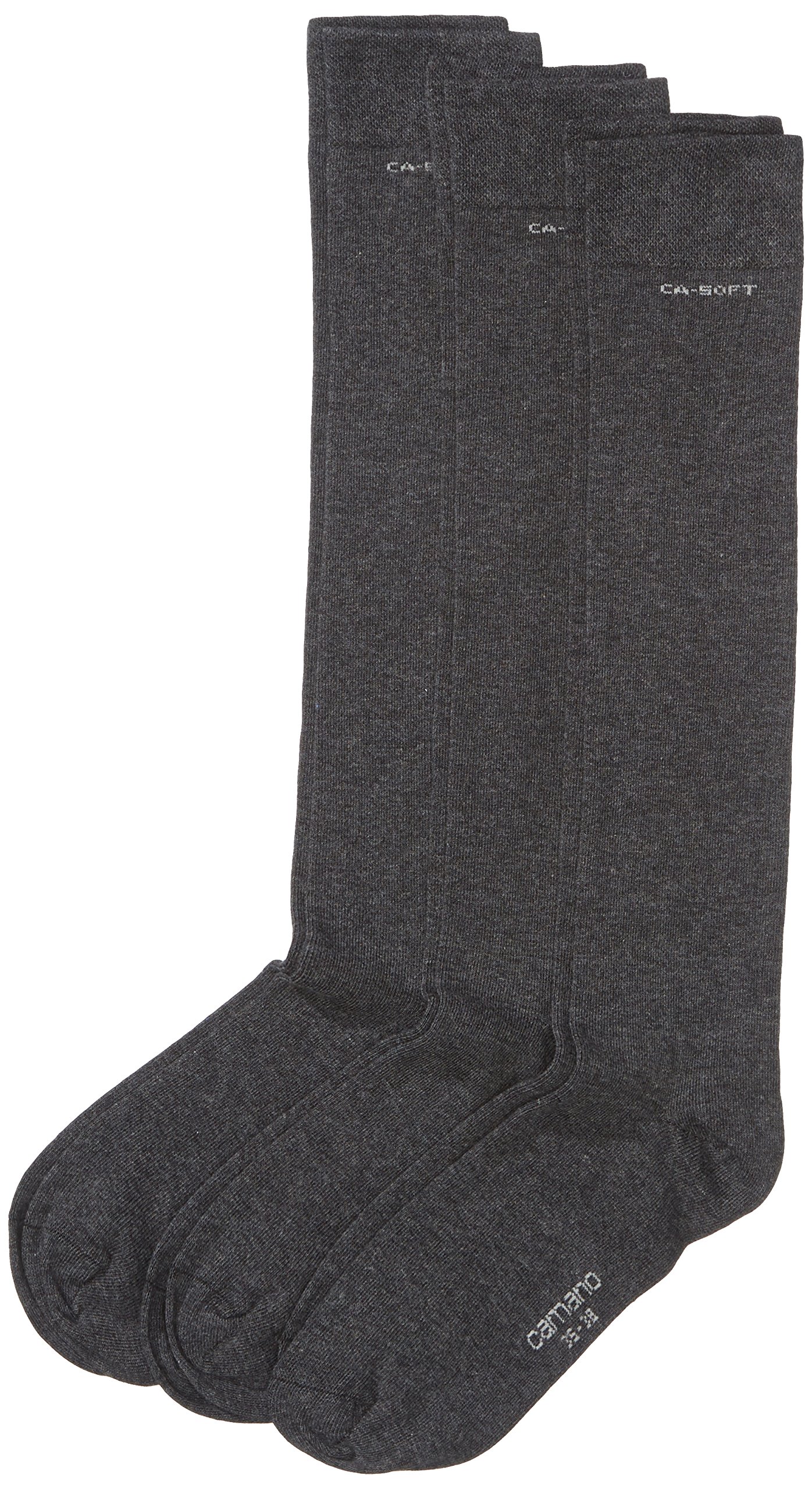 Camano Men's Knee Socks (Pack of 3), Black (Antracite Mel. 08), 43-46