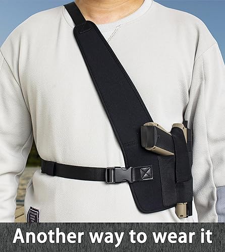 Miniatura 7 de HOGIKUO Funda de hombro para hombre, fundas de hombro para transporte oculto, hombro de pistola, se adapta a Glock, M & P, Ruger, Sig Sauer y más