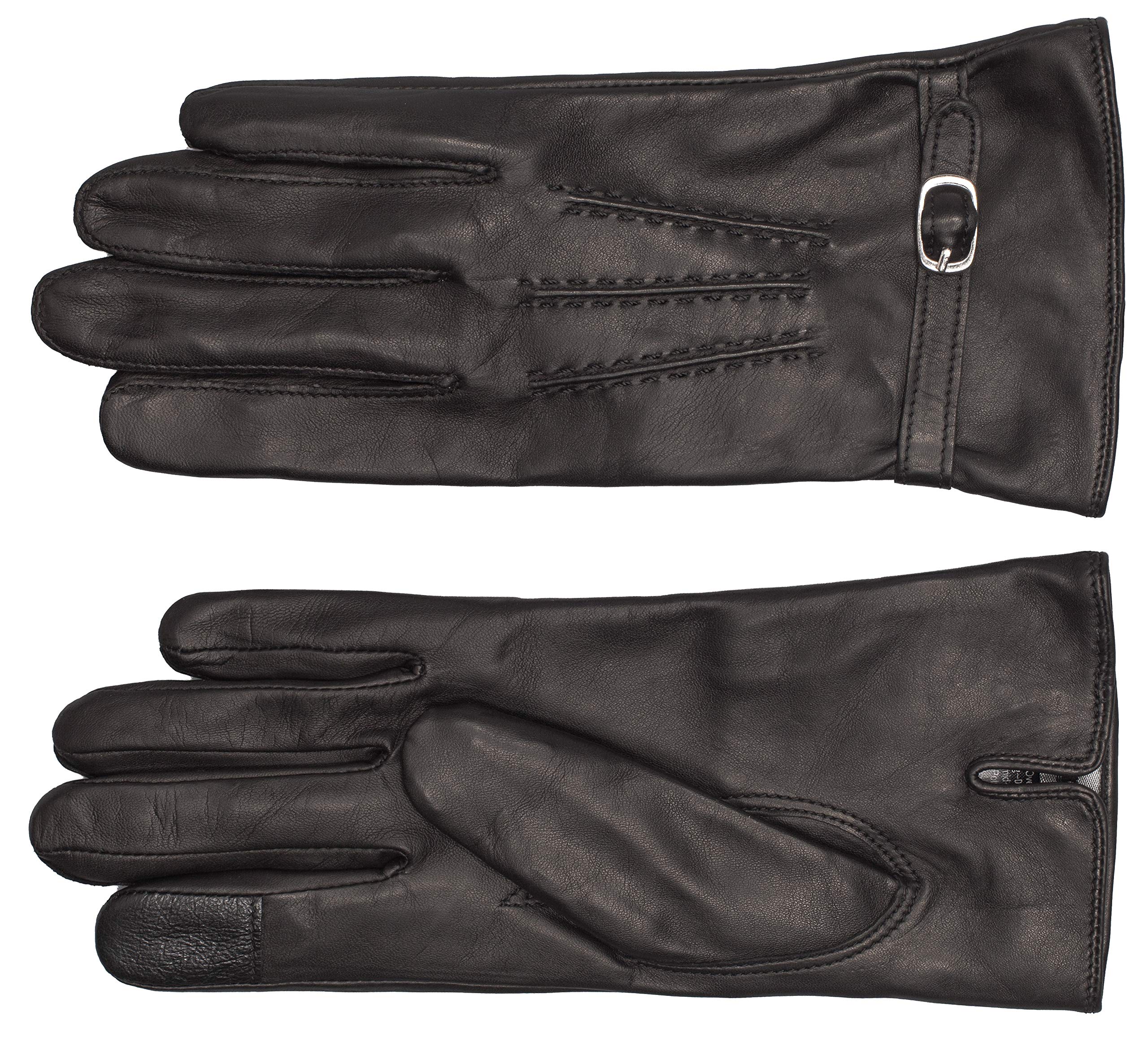 EEM guantes de piel para mujer, piel italiana suave, función táctil, forro polar suave