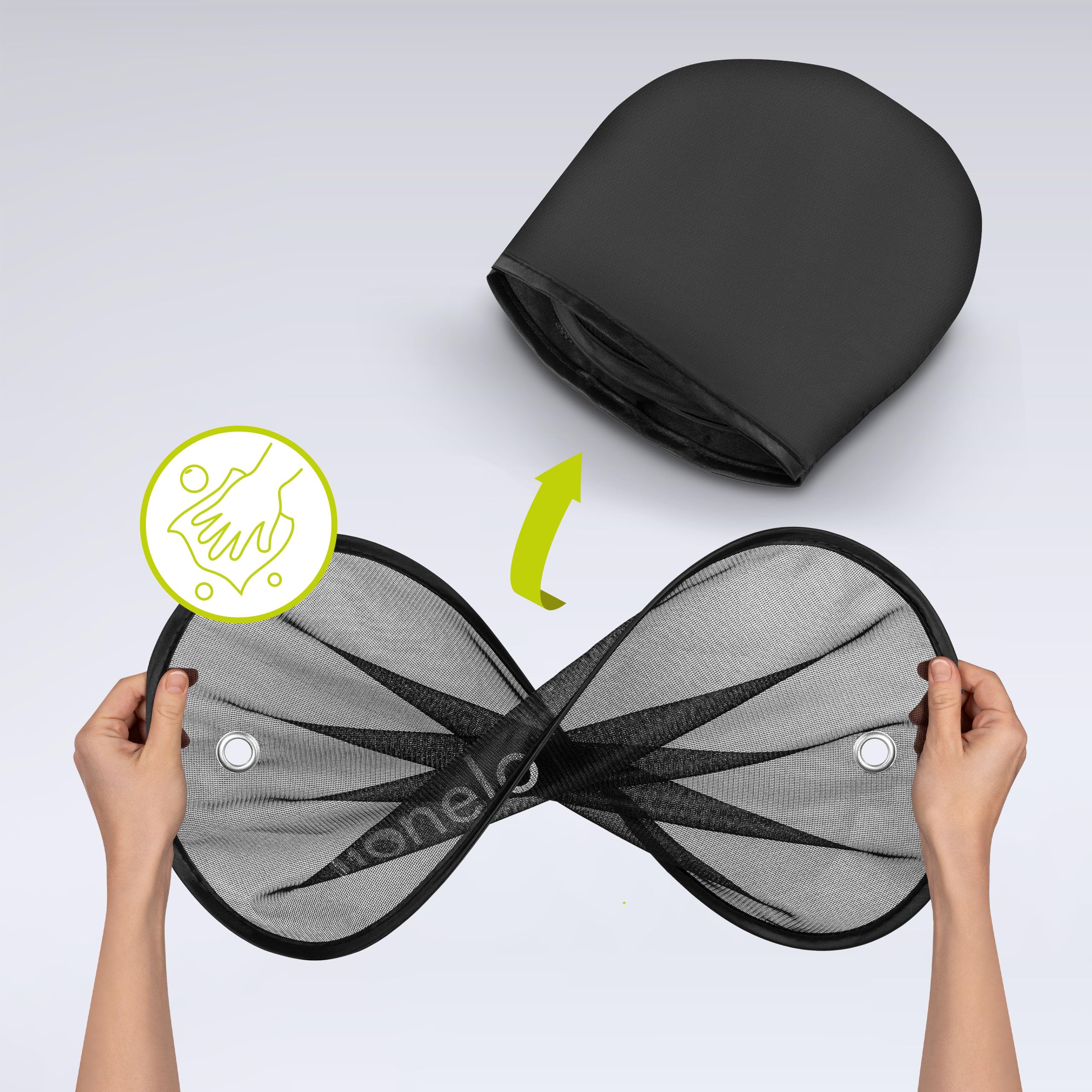LIONELO SUNSHADE Uniwersalna Samochodowa Osłona Przeciwsłoneczna dla Dzieci, 2 Sztuki, Ochrona Przed Światłem Słonecznym i Przed Nagrzaniem Samochodu, Łatwy Montaż