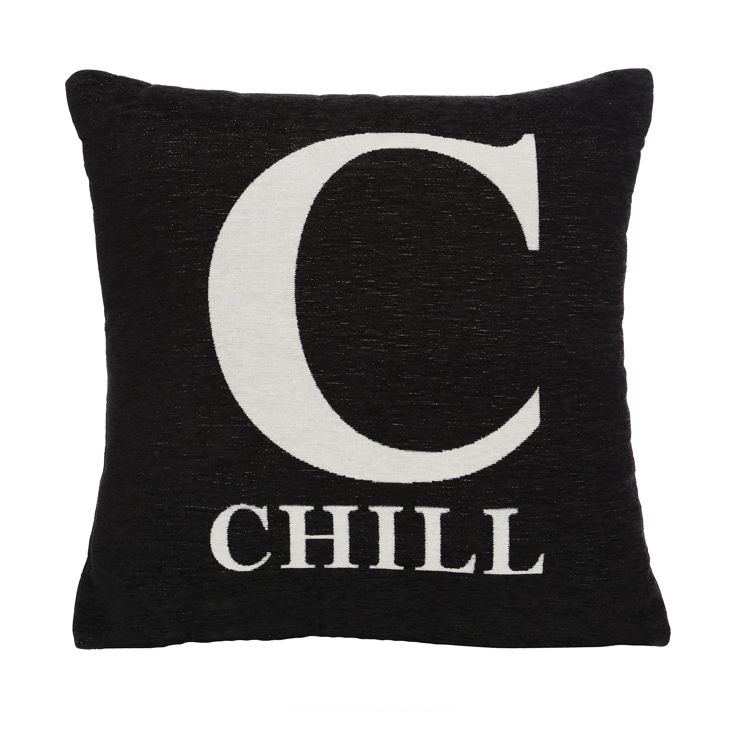 Premier Housewares Words 'Chill' Cushion Black