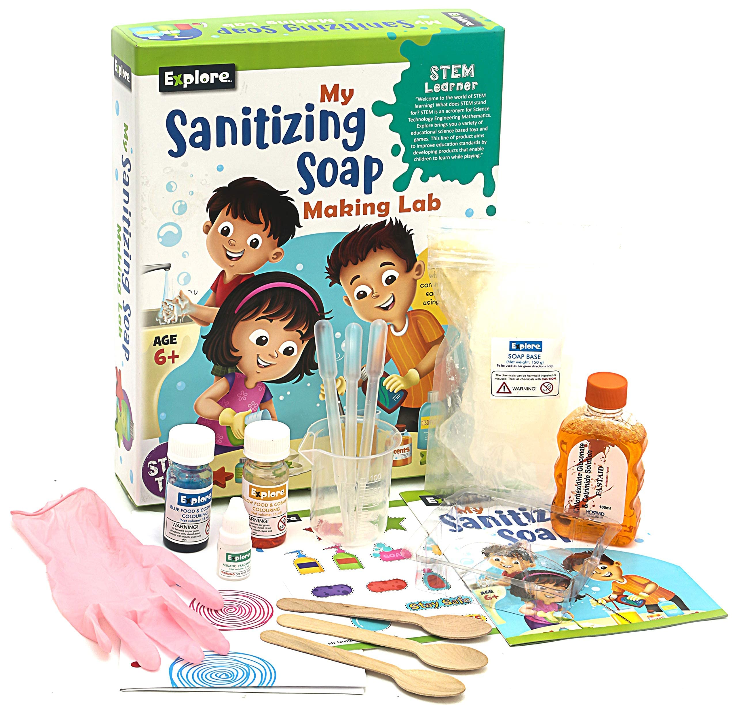 Bhavik STEM Learner | My Sanitizing Soap Making Lab (Learning & Educational DIY Activity Toy Kit, for Ages 6+)