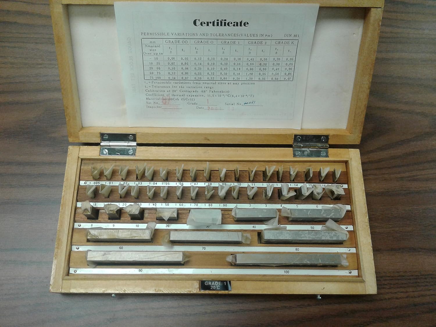 47 PCS/Set Metric GAGE Block Set, DIN861 Grade 1 W. General CERTS. #702F-47NC-1