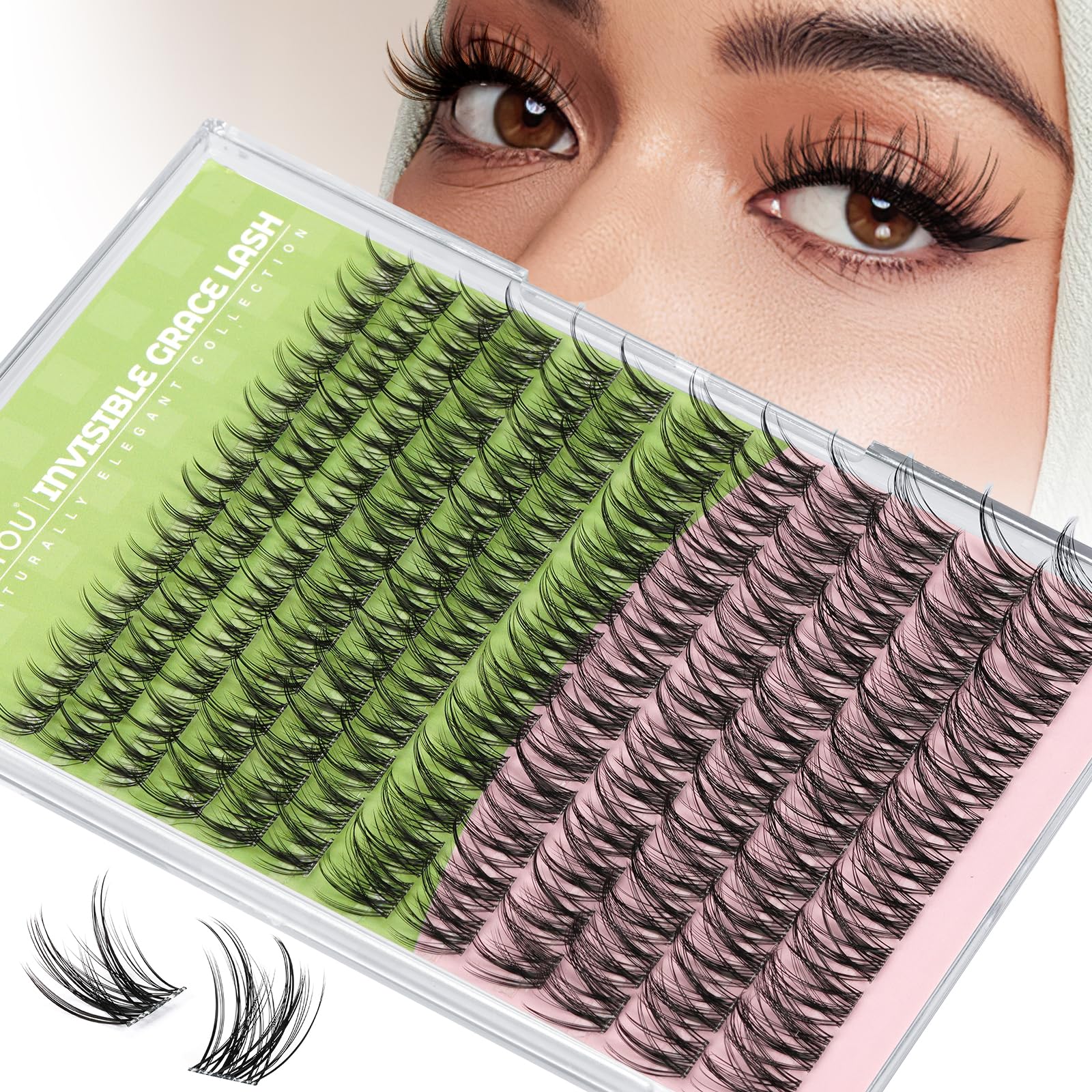 View 1 of KEYYOU Angel Lash Clusters C Curl 8-16MIX