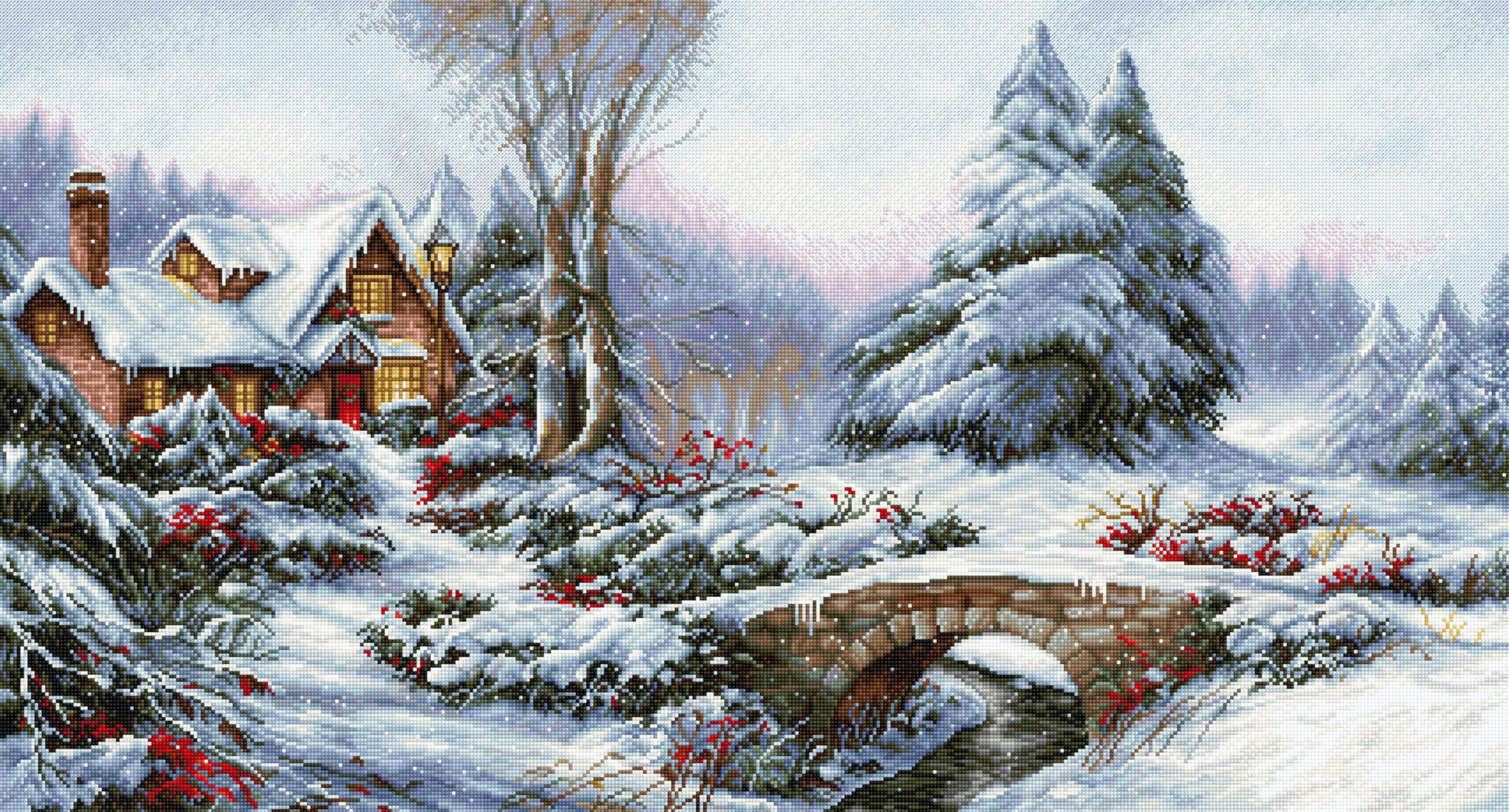 Luca-S BU5002 zestaw do haftu krzyżykowego, wielokolorowy, 45 x 34 cm