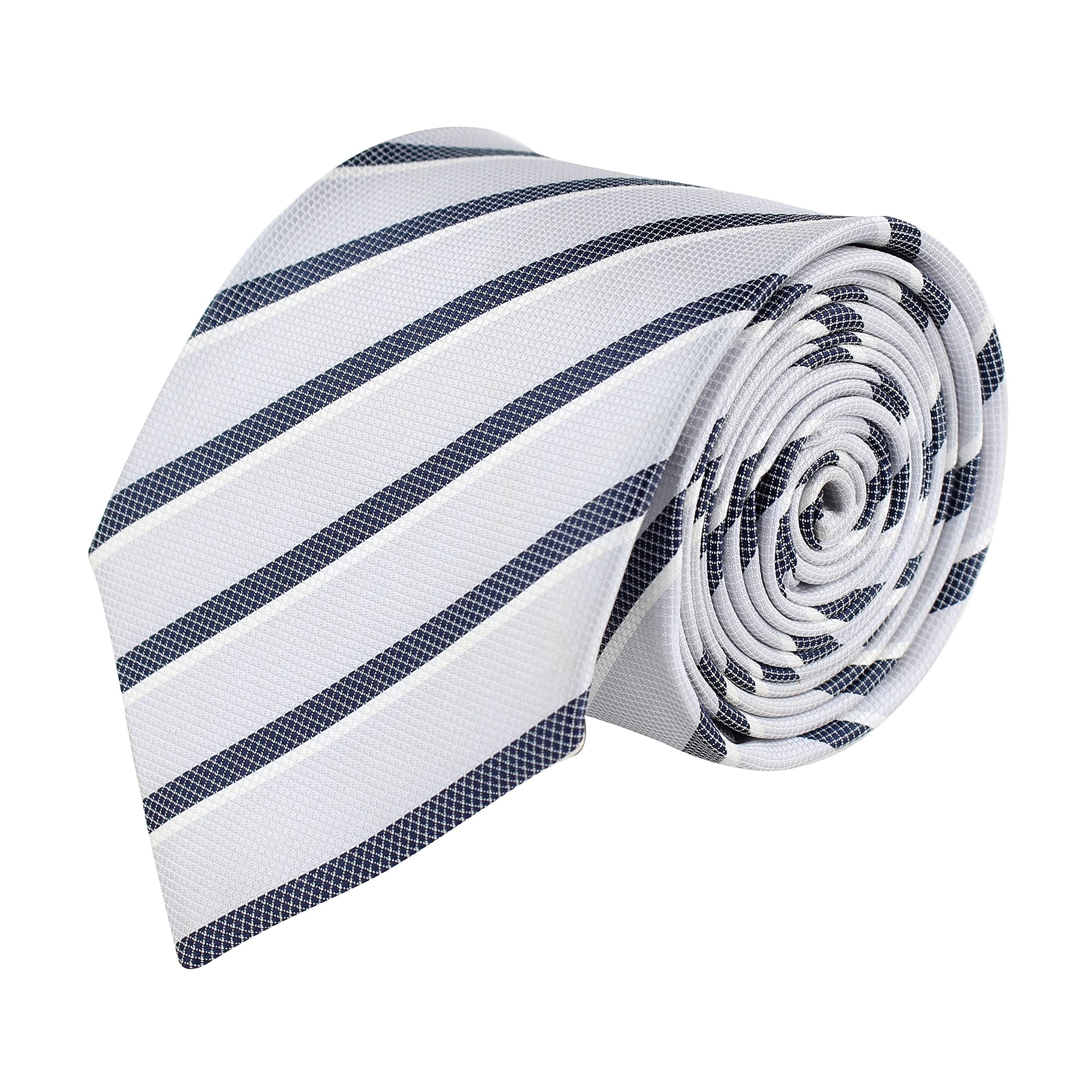 kovove Kavove The Zebra Striped White Necktie For Men-picture-2