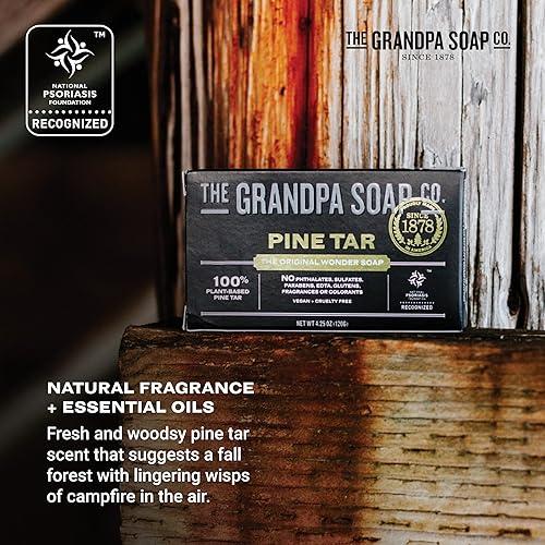 Miniatura 5 de Pine Tar Bar Soap de The Grandpa Soap Company  The Original Wonder Soap  Limpiador 3 en 1 desodorante e hidratante  425 onzas cada uno paquete de 8