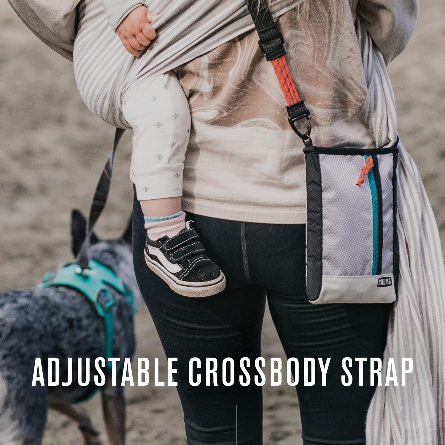 Chums Indio Sling Bag - Compact Nylon Crossbody Bag for Everyday Adventures - Purse w/Removable & Adjustable Straps - Travel Essential for Hiking, Camping, & More - Lime Green/Meadow Green - Image 3