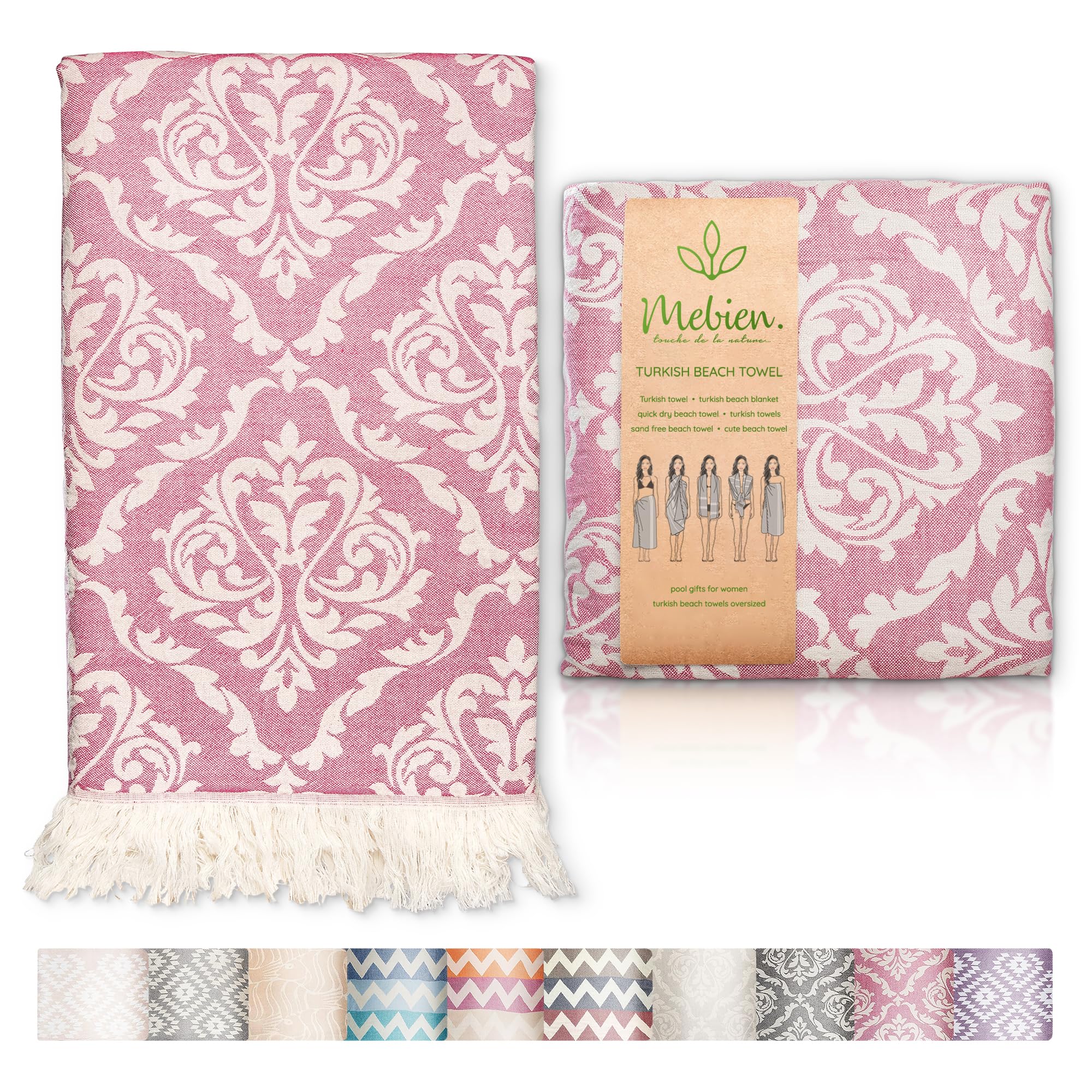 【未使用】　Adaste home トルコ製ビーチタオル　リネン×コットン　大判 未使用】 Adaste home トルコ製ビーチタオル リネン×コットン 大判