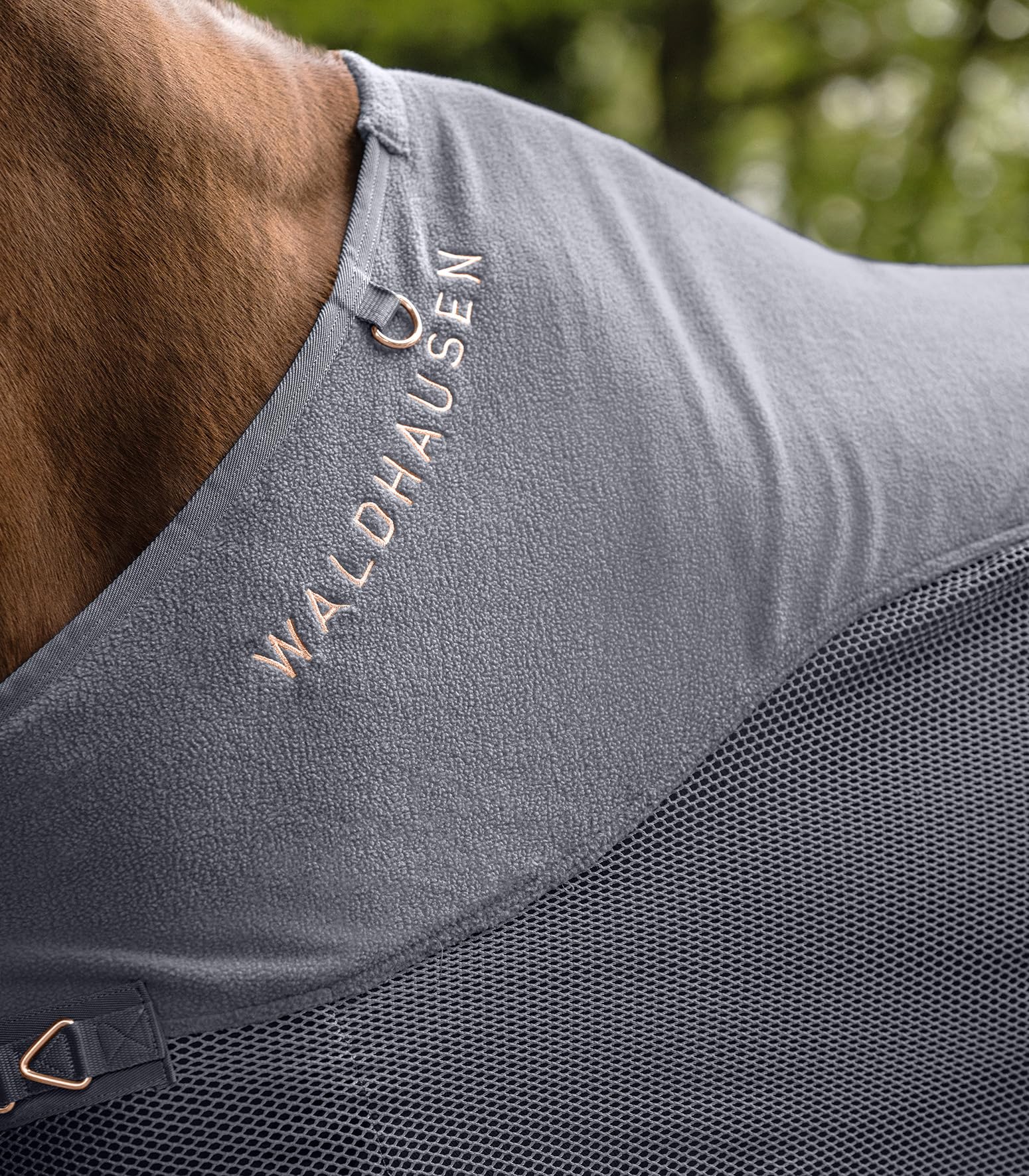 Waldhausen Coperta Antimosche Per Cavalli - Grigio - 155 Cm - Tessuto A Rete Traspirante